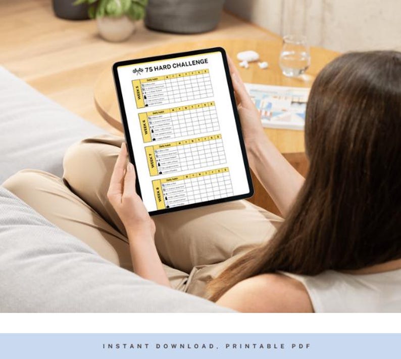 CANVA EDITABLE 75 Hard CHALLENGE Digital Planner, Daily Fitness & Habit ...