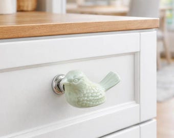 Färgglad Keramisk Fågelknopp – Söt Duvformad Skåphandtag, Enkelt Hål Keramik/Legering Handtag för Låda, Skåp/Dörr