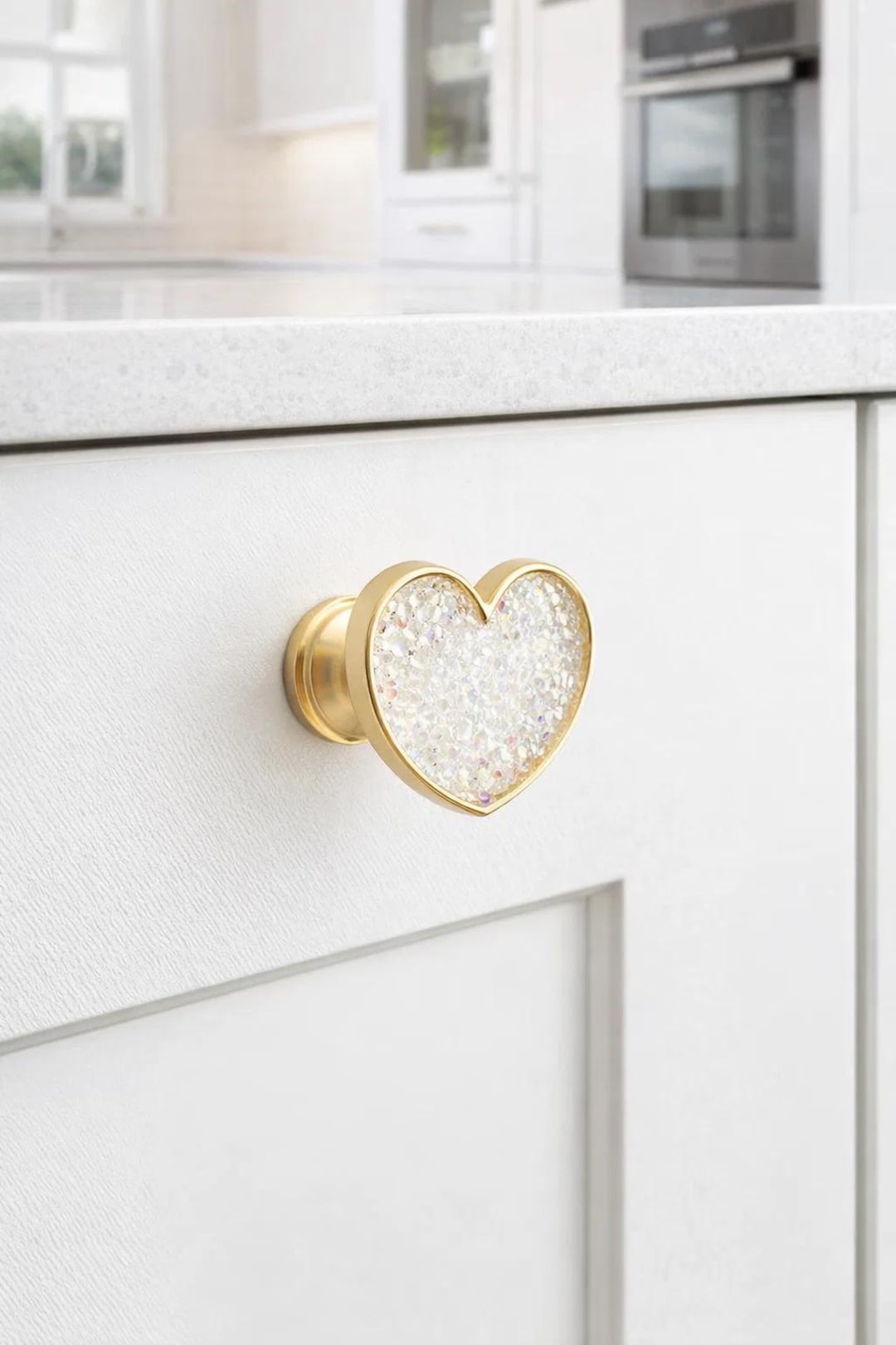 Heart-shaped Diamond Drawer Handle | Modern Minimalist Golden Cabinet ...
