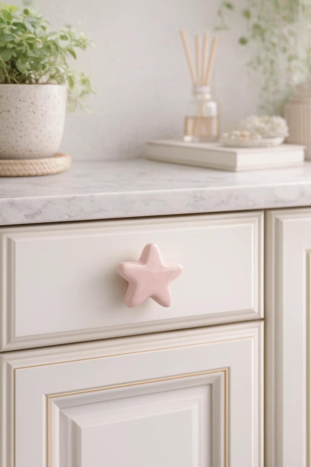 Pink Star Ceramic Pull| Cute Cartoon Drawer Pulls for Kids Room | Star ...
