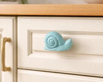 Colorful cartoon snail ceramic handle | Zinc alloy base | Children's cabinet drawer handle | Single hole decorative handle
