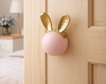 Bunny Ceramic Cabinet Knobs | Cute Rabbit Drawer Pulls for Kids Room | Animal Nursery Furniture Handle | Zodiac Rabbit Wardrobe Door Knob