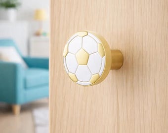 Pomo de latón para armario con forma de balón de fútbol / Decoración para habitación infantil