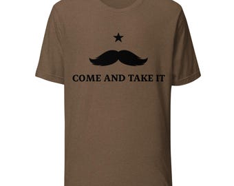 T-shirt moustache Venez le prendre