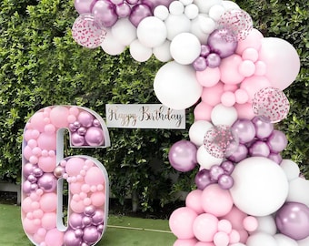 Pink  White Balloon Garland Arch Kit  Wedding, Birthday, Baby Shower  Party Decoration with Confetti Latex Balloons, holiday decor, decor,