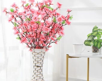 Rami di ciliegio artificiali, steli di fiori di pesco in seta per composizioni floreali fai da te per matrimoni, decorazioni primaverili per la casa