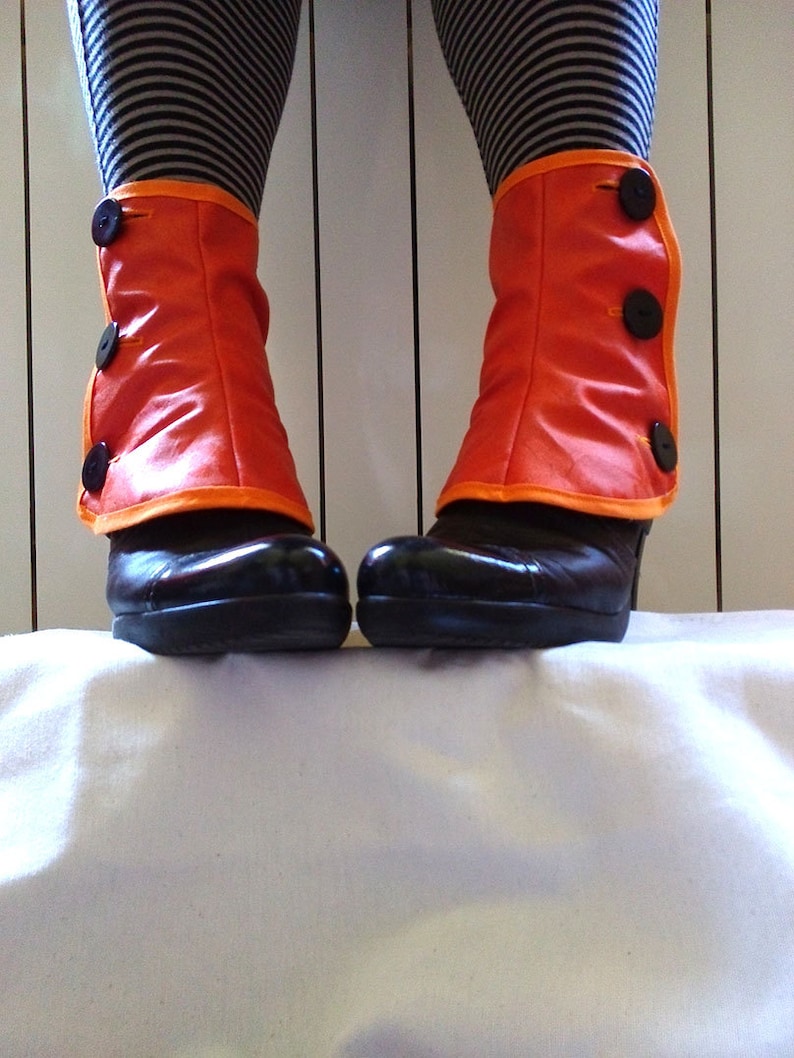 BLACK FRIDAY SALE Doctor Who Low orange spats waterproof Tardis 6th season gaiters image 4