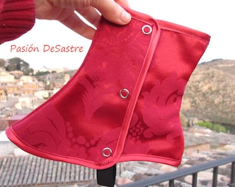 Polainas bajas victorianas brocado steampunk talla única damasco