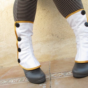 BLACK FRIDAY SALE Medium spats waterproof with buttons victorian steampunk Gaiters spat bootcover 画像 2