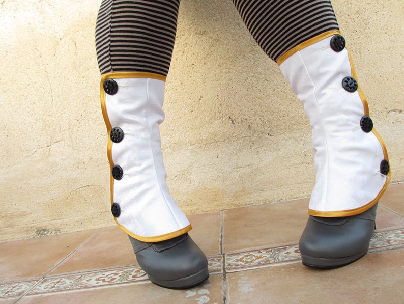 BLACK FRIDAY SALE Medium spats waterproof with buttons victorian steampunk Gaiters spat bootcover 画像 2
