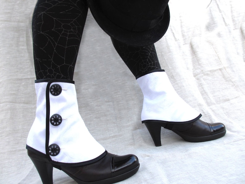 Spats, Gaiters, Puttees – Vintage Shoes Covers BLACK FRIDAY SALE Low spats waterproof with buttons victorian steampunk Gaiters bootcover $23.85 AT vintagedancer.com