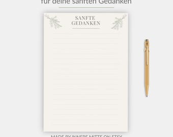 "Gentle Thoughts" Notepad | Digital Download | Minimalist Writing Paper | Printable | A4 A5 Letter Half Letter