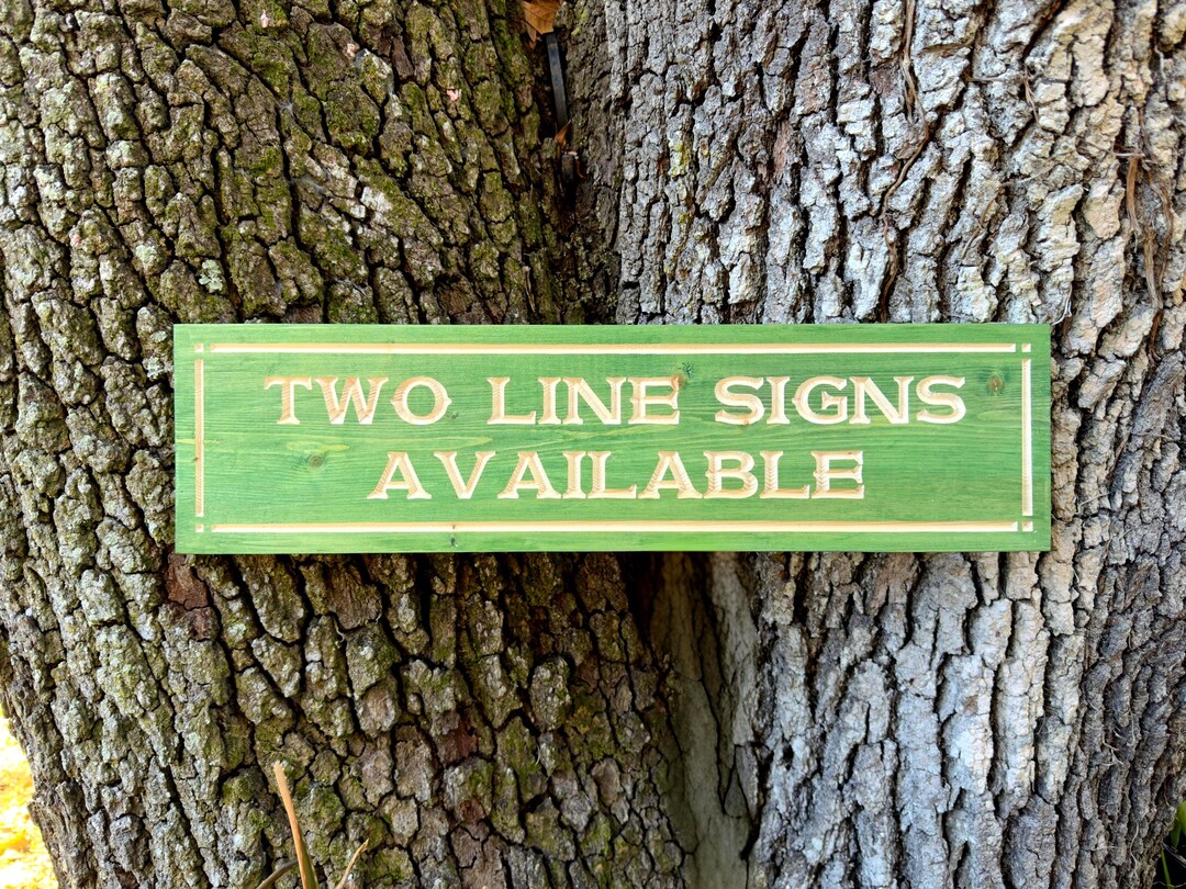 Personalized Sign - Custom 5.5 Inch Tall, Two Line, Stained and Carved ...