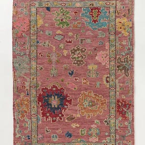 Perry Wool Handgeknüpfter persischer inspirierter Teppich Wollteppich - Eleganter westlicher Stil türkischer Oushak Teppich | Wohnzimmer, Flur Home Decor