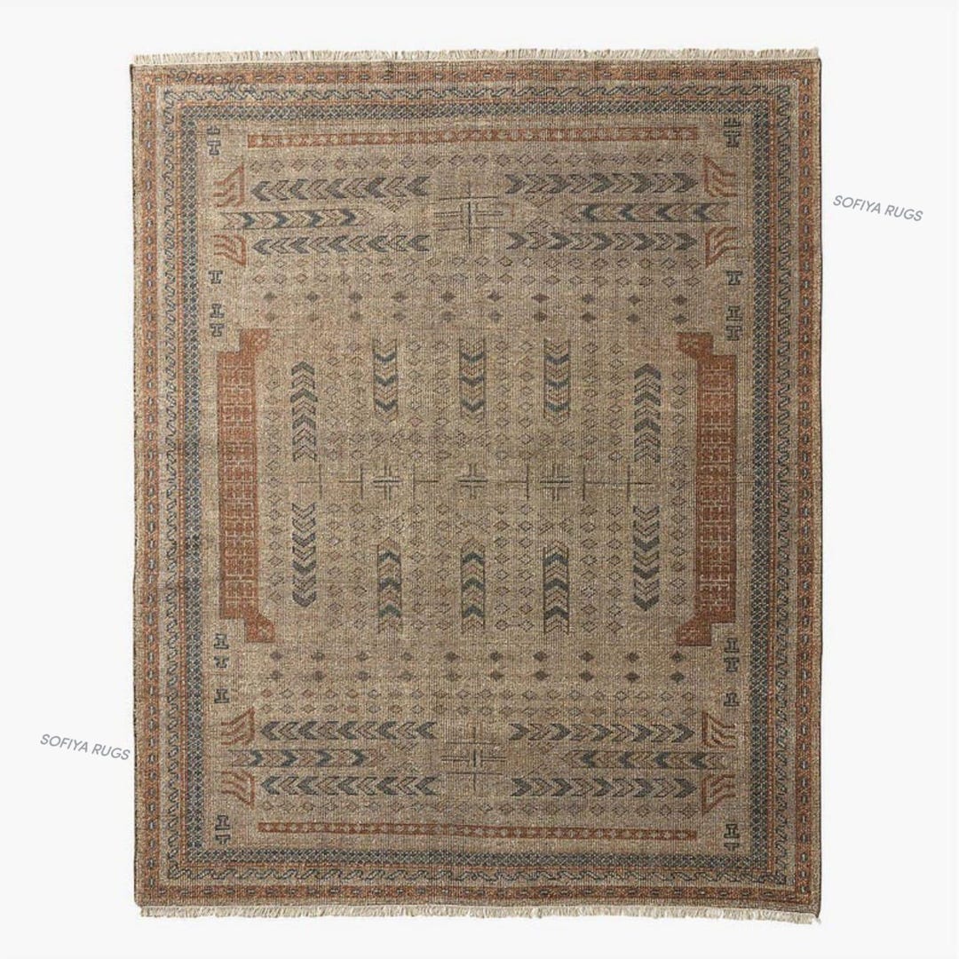 Orin Hand Knotted Brown Wool Area Rug Western Style turkish Oushak Rug ...