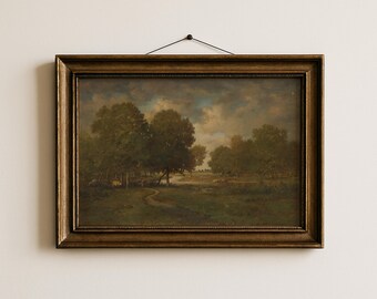 Vintage Woodland Landscape Oil Painting by Theodore Rousseau (Digital Download)