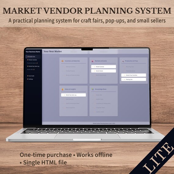 Market Vendor Planning System: Core Sales Log Packing List Market Calendar Organizer