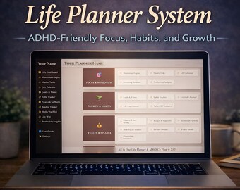 ADHD Life Planner System: Focus, Habits, & Finance (Digital Download)