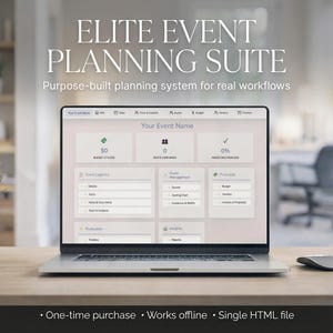 Herramienta de navegación para planificadores de eventos / Panel de control de eventos corporativos / Organizador de cronogramas de bodas / Rastreador de proveedores e invitados para presupuestos / Descarga digital