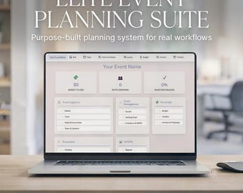 Event Planner Browser Tool | Corporate Event Dashboard | Wedding Timeline Organizer | Budget Guest Vendor Tracker | Digital Download