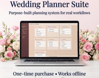 Offline Wedding Planner System 2026 | All-in-One Digital Suite for Budget, Timeline, Guests & Vendors