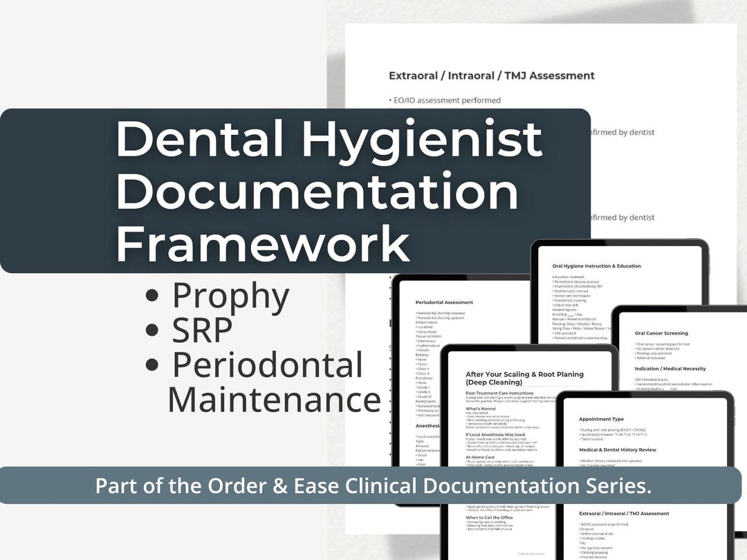 Srp Notes Examples Dental Hygienist Documentation Framework | Prophy, SRP, Periodontal ...