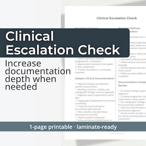 Verificación de escalamiento clínico / Herramienta de escalamiento de documentación RDH / Referencia de registro de higiene dental para visitas de alto riesgo
