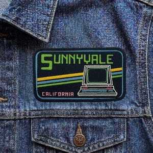 Vintage Sunnyvale California Patch, Retro Computer Tech Travel Souvenir Embroidered Iron On Badge,Silicon Valley Applique for Jackets & Bags