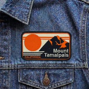 Vintage Mount Tamalpais California Patch, Retro Mountain Travel Souvenir Embroidered Iron On Badge, NorCal Applique for Backpacks & Jackets