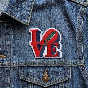 LOVE Pop Art Embroidered Patch - Iconic Stacked Lettering Iron-On Badge -Romantic Valentine Gift for Jackets & Backpacks-Aesthetic Art Craft
