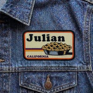 Vintage Julian California Patch, Retro Apple Pie Travel Souvenir Embroidered Iron On Badge, San Diego Applique for Jackets & Backpacks