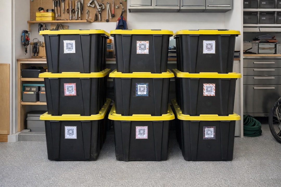 Storage Container Labels | Bin Organization Tags | QR Codes | Laminated ...