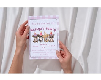 Let’s pawty Birthday Invitation | Kids Puppy Party Invite | It’s a Pawty Birthday | Dog Theme Kids Party | Instant Download | Puppy birthday