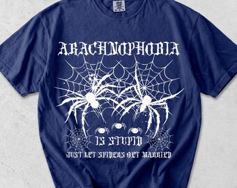 Absurdistisk meme-t-shirt, rolig alt gotisk grafisk t-shirt, sarkastisk grunge streetwear-tröja, ironisk humorgåva, spindeläktenskapströja