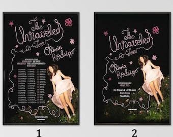Custom Olivia Rodrigo Poster The Unraveled Tour 2026 Dates Art Print Pop Music Decor