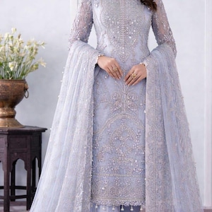 mother of bride designer dress the Long Formal RGroup_AW-DR-11403 retroféte Women's Zoa Dress an exquisite Metallic Sequin Color:Periwinkle-Lilac