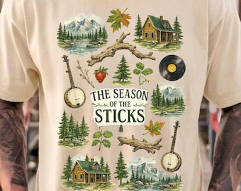 Comfort Colors® The Season Of The Sticks Shirt, Cottagecore Nature Tee, Vintage Mountain Graphic Shirt, Folk Music Aesthetic Tee
