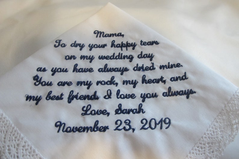 Mother of the Bride Wedding Handkerchief