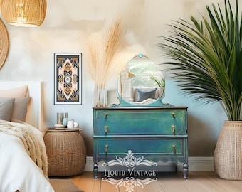 Hand Painted Boho Dresser | Turquoise Rustic Furniture | Coastal Style Credenza or Buffet - Etsy Hand Painted Boho Dresser | Turquoise Rustic Furniture | Coastal Style Credenza or Buffet - Etsy