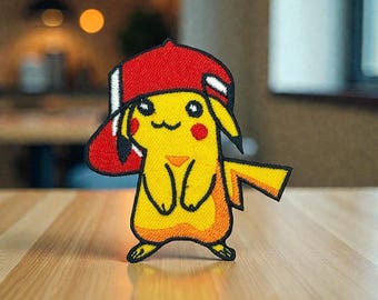 Pikachu embroidered patch Sew-on or iron-