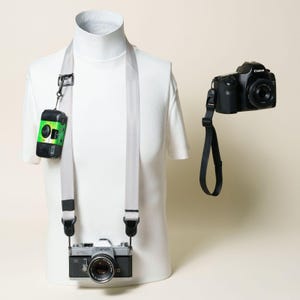 Silver and Black Camera Strap Set, Quick Release Neck and Wrist Strap Combo, Peak Design Compatible, DSLR Mirrorless Camera Straps