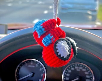 Spider-Man Crochet Car Stuff, Handmade Superhero Keychain, Unique Valentine’s Day & Birthday Gift For Him Her Spidey Fans