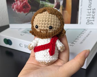 Handmade Crochet Jesus Doll, Religious Car Ornament, Spiritual Dashboard Decor, Cute Christian Keychain, Bible Study Gift Church Friend Gift