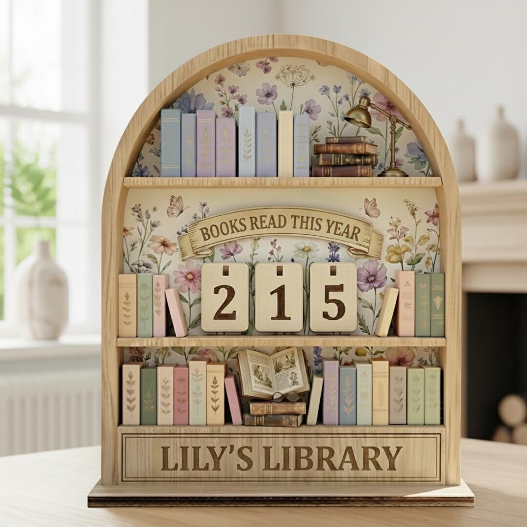 Pastel Cottagecore Book Tracker Sign, Personalized Books Read This Year ...