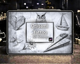 Sellos de origami para tatuajes de Procreate
