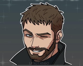 Chris Redfield Winking Animated Emote, Sticker and Streaming Alert - Resident Evil