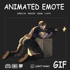 Leon Kennedy Animated Emotes & Streaming Alert