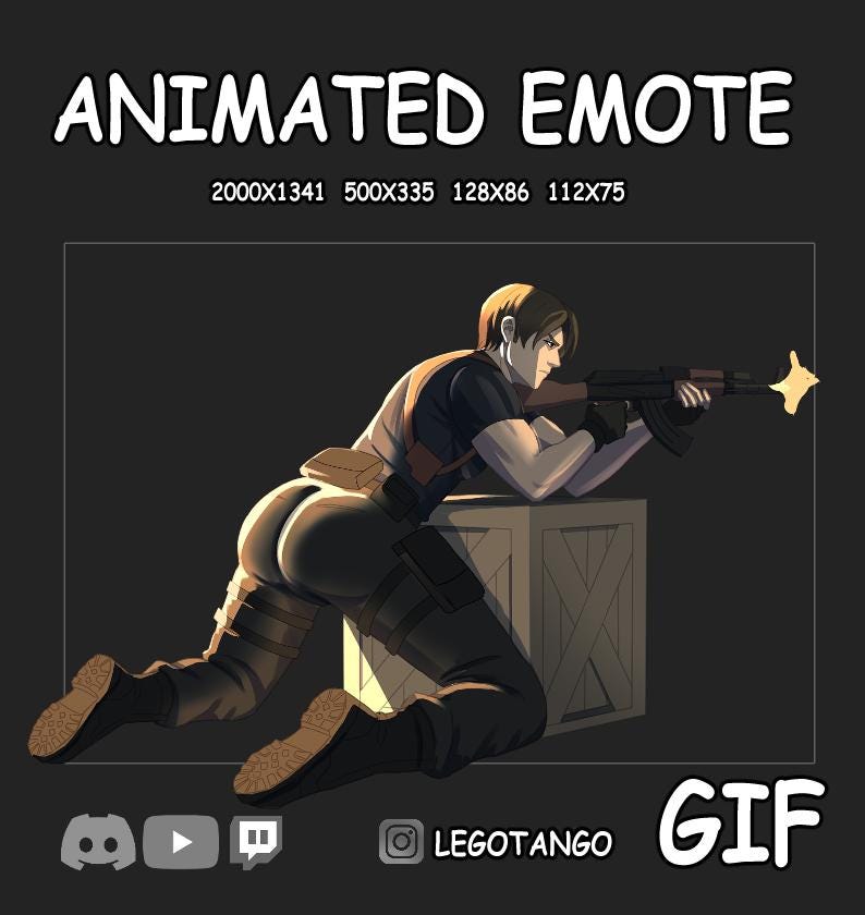 Emote animate e avvisi di streaming di Leon Kennedy immagine 1