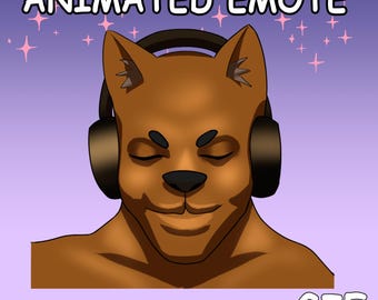 Animated Cat Emote: Listening to Music GIF (Digital Download)