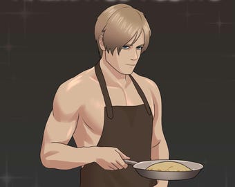 Leon Kennedy Cooking Streaming Animated Alert & Emote for Twitch, Discord
